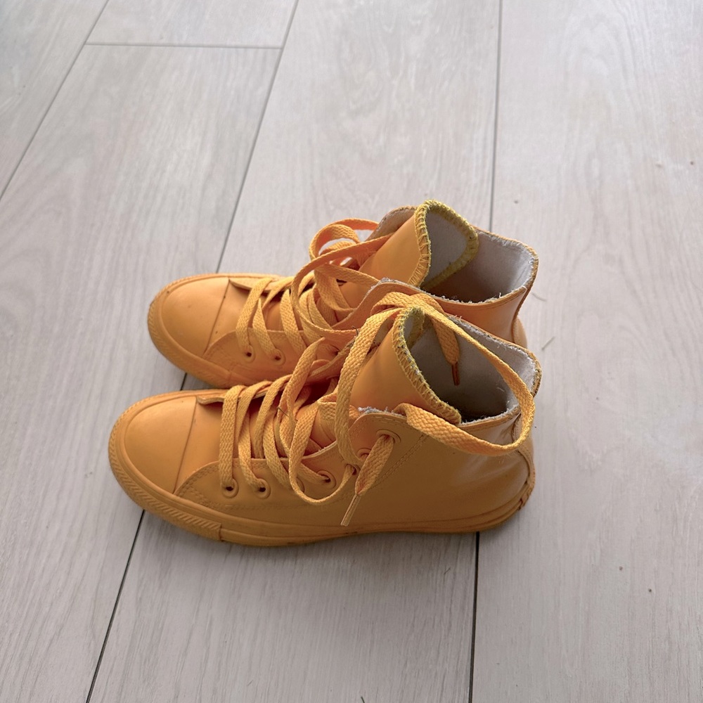 converse yellow rain proof shoes